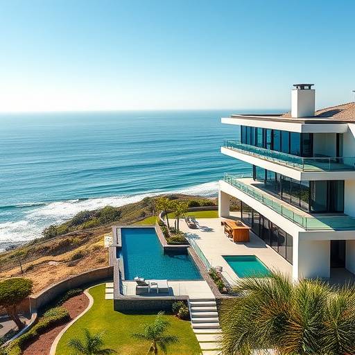 Modern Malibu mansion with ocean views